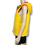 Jones New York Vintage Sport Womens Reversible Vest Fleece Hooded Red Yellow Med Photo 9