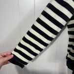 NY Jeans Vintage Y2K Velvet Black White Striped Boat Neck Sweatshirt Grunge Goth Photo 1