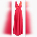 Badgley Mischka  Pink & Orange Twisted Chiffon Gown (10) Photo 3