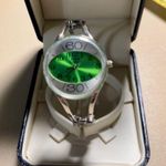 Anne Klein NIB II Silver and Green Clutch Watch Bracelet Photo 6