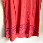 Loft Ann Taylor Pink Coral Cotton Flowy Lace Trim Summer Tank Top Medium Photo 2