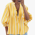 Yellow & White Striped Babydoll Short Photo 2