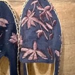 Soludos Anthropologies Navy Floral Embroidered Espadrille Flats Women 7.5 Beach Photo 8