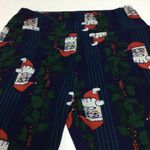LuLaRoe  Womens One Size Christmas Holiday Leggings Santa Claus Navy Blue Photo 1