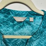 Coral Bay  Green and Blue Tunic with Bell Sleeves and Mandarin Collar Photo 1