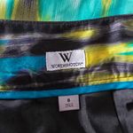 Worthington Turquiose & Lime Tie Dye Satin Pleated A-line Skirt Size 8 Photo 5