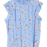 MELLODAY Smocked Neck Ruffle - Cornflower Blue - Size Large Photo 0