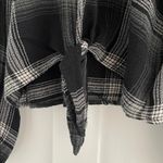 Bella Dahl  Ivy Tie Up Windowpane Grid Long Sleeve Plaid Gauze Blouse Size S Photo 3