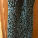 La Femme NWOT  28619 Emerald Lace Rhinestoned Halter Neck Gown Photo 5