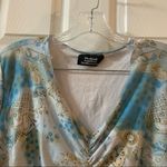 The Great  American Sportswear Co Blue Print V Neck Blouse XXL Photo 2