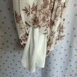 No Comment Chic White Maxi Dress with Brown Floral Design Photo 2