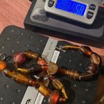 Venetian Style Italian Murano Glass Bead Necklace Brown Photo 9