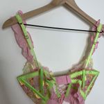 For Love & Lemons Sunset Butterfly Ruffle Bustier Bra Womens XS New VS Pink Photo 7