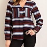 Entro New Serape Woven Overlap Back Shirt Photo 0