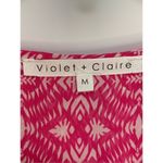 Violet+Claire Women's Geometric Print Tie Front Blouse Pink White Size Medium Photo 2