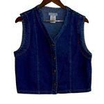 Cherokee  VTG 90s medium blue denim vest women’s small Photo 0