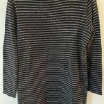 J.Jill Sweater Tunic Black White Striped Size Medium Petite Lightweight Photo 1