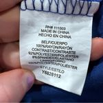 AUW Dress Sleeveless Scoop Mini Shift Crinkle Gauze Lace Cobalt Blue Sz M/L Photo 5