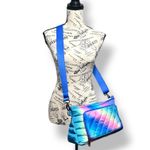 New Think Royln Bank Street XL Crossbody Bag Blue Lagoon Ombre Quilted RFID Photo 1
