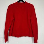 Banana Republic  Red Ribbed Knit Pullover Sweater Womens L Holiday Crew Neck Photo 0