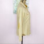 ZARA  TRF Button Front Shirt Striped Elbow Patches Medium Yellow White Oxford Photo 2