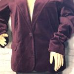 Vintage Motto 1990s Y2K Eggplant Purple Velvet Blazer Marked 16 Runs Small Size undefined Photo 2