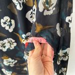 CAbi Navy Blue Pirouette Dress Ruffle Hem Sheer Sleeves Waist Tie M Photo 3