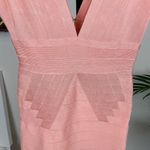 Herve Leger Authentic Herve Ledger Martina Blush Deep V Bandage Bodycon Mini Dress Photo 6