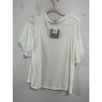 Womans Marc NY Short Flutter Sleeve Pullover T Shirt XL White NWT Photo 1