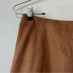Babaton  Aritzia Dark Camel Brown Faux Suede Mini Skirt Size 6 Photo 3