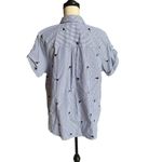 Westport  Button Down Blue & White Top Size 1X Photo 4