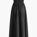 Commence Cotton Sleeveless Pockets Cutout Long Black Dress   Commense  Photo 1