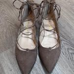 Unisa  Lace Up Tie Pointed Ballet Flats Beige Suede 9 Photo 1