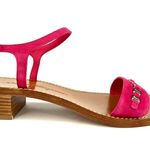 Salvatore Ferragamo Tremiti Gancini Chain Logo Pink Suede Ankle Strap Sandals 7 Photo 9