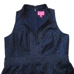 Lilly Pulitzer NWT Franci in True Navy Metallic Lagoon Jacquard Dress 16 Photo 4