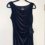 Taylor Dresses Black Velvet Sleeveless Ruched Sheath Cocktail Party Dress Size 6 Photo 1