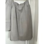 Vintage Linen Blend Skirt Suit Set Blazer Career Wear Made in Poland 6 Gray Photo 1