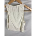 Naked Wardrobe  Ribbed Asymmetrical White Tie Side Tank Size Large Photo 2