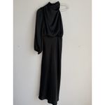 Billy J Esther One Shoulder Long Sleeve Maxi Halter Dress Black Women's Size‎ 10 Photo 4