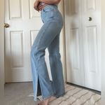 3x1 Saks NYC light wash side slit flare high waisted stretch jeans Photo 1