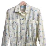 Willow Ridge Vintage 70s 80s  Yellow Floral Long Sleeve Collared Day Dress S/M Photo 2