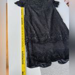 Vintage Papell Boutique Black Beaded Silk Short Sleeve Sheath Dress Size 8 Photo 7