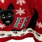Xhilaration Xhileration red ugly Christmas Sweater Vest with Snowflakes and Dog Design large Photo 3