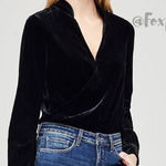L'Agence NEW Marcella black Velvet Bodysuit, size S/P Photo 0