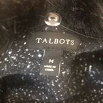 Talbots Open Wool Blend Tweed Sweater Vest M Detachable Collar Leather Accents Photo 6