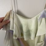 ZARA  Size S Multicolor Ruffle Tulle Midi Dress Lined Sleeveless Watercolor Photo 4