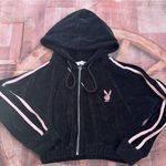 Playboy  Black Hoodie with Pink Stripes Photo 2