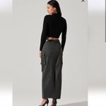 ASTR the Label High Rise Cargo Maxi Skirt Charcoal Gray Size Small Photo 2