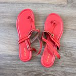 Coach  Coral Patent Leather Thong Sandals Womens 10 Catherine Gold Hardware Photo 1