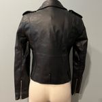 Philosophy  Black Faux Leather Moto Jacket Size 2 Photo 3